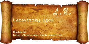 Lazavitzky Ugod névjegykártya